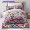Romanticpets Pattern Bedding Quilt Set Quilt Cover Pillowcase Home Decoration Birthday Gift (1 * duvet cover + 2 * pillowcase, without core)