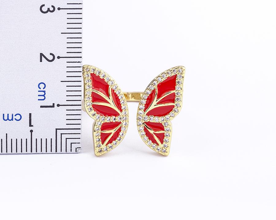 High Quality New Style INS Butterfly Enamel Dripping Oil Glazed Geometric Ring 5 Colors for Women Party Friendship Jewelry Gift