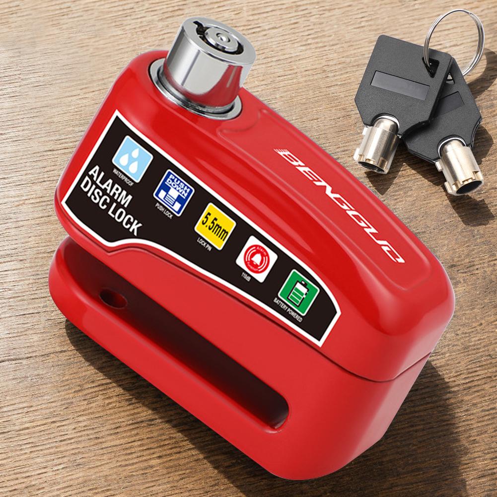Moto Rueda Padlock Alarm Disc Brake Lock Motorcycle Disc Block Security Moto Wheel Disk Padlock Waterproof Loud Anti Theft Alarm