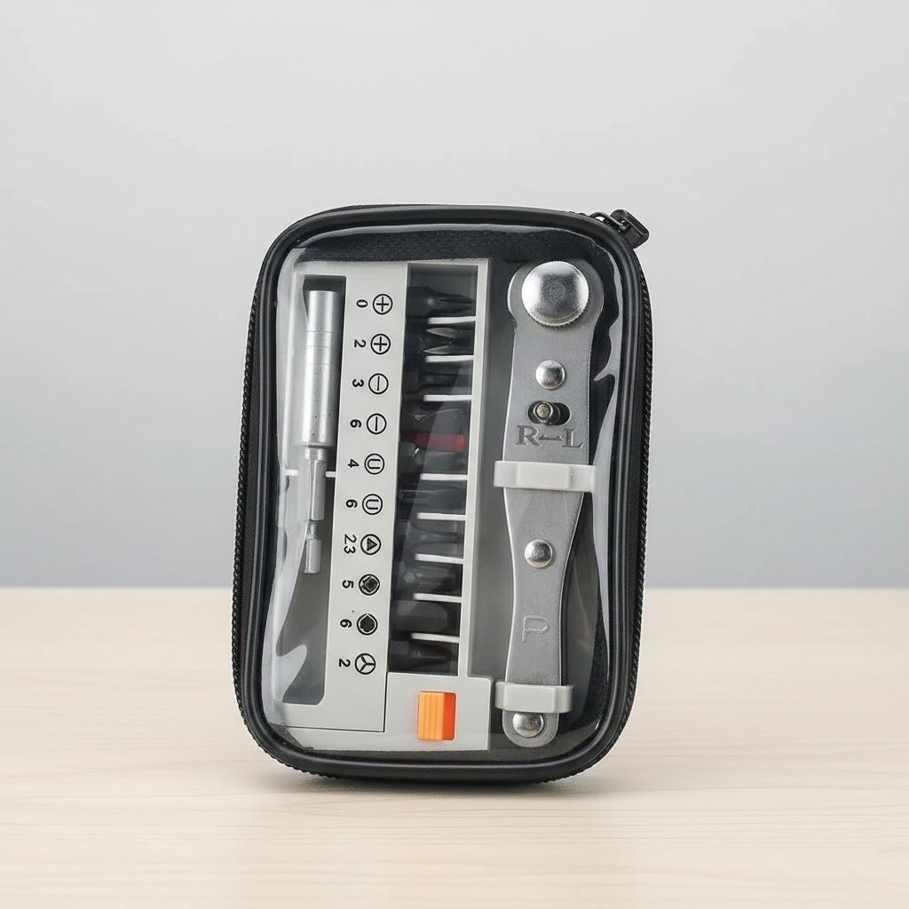 Multifunctional Bicycle Repair Kit Bag with Mini Portable Ratchet Screwdriver Tool Practical Mountain Road Bike