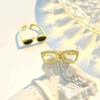 Personalized Creative Glasses Designer Opening Adjustable Index Finger Rings Couple's Ring Jewerly 2025 Fashion Funny Punk Ring