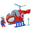 Spidey Team Helicopter, 7.5 Cm Figure and Vehicle with Projectile, Marvel Spidey and His Amazing Friends, from 3 Years