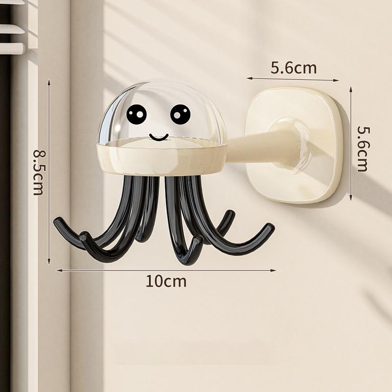 Jellyfish Rotating Hook Punch-free Kitchen Rack Wall-mounted Spatula Spoon Rack Shovel Kitchen Utensil Storage Rack 1290₽