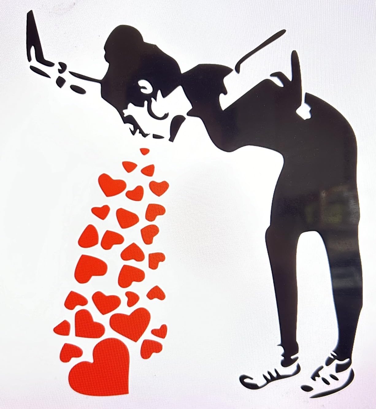 

Vomiting Banksy Red + Black STICKER JAPAN Each Length 5.9 inches (15 cm) Width