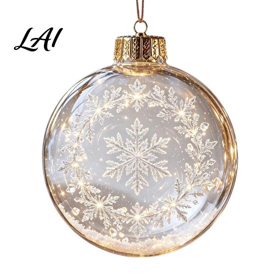 Festive Party Decorations Glowing Christmas Story Ornament Light‑Up Mini Holiday Scene Hanging Ball with Warm Tree Ornaments LED Light Clear