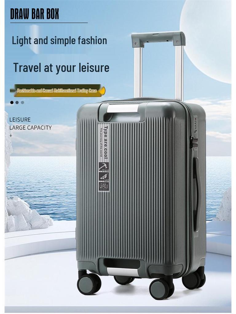 20-Inch Super Light Women's Carry-On Suitcase with Explosion-Proof Zipper, Trendy 24-Inch Men's Luggage, Large Capacity, Phone Holder Included