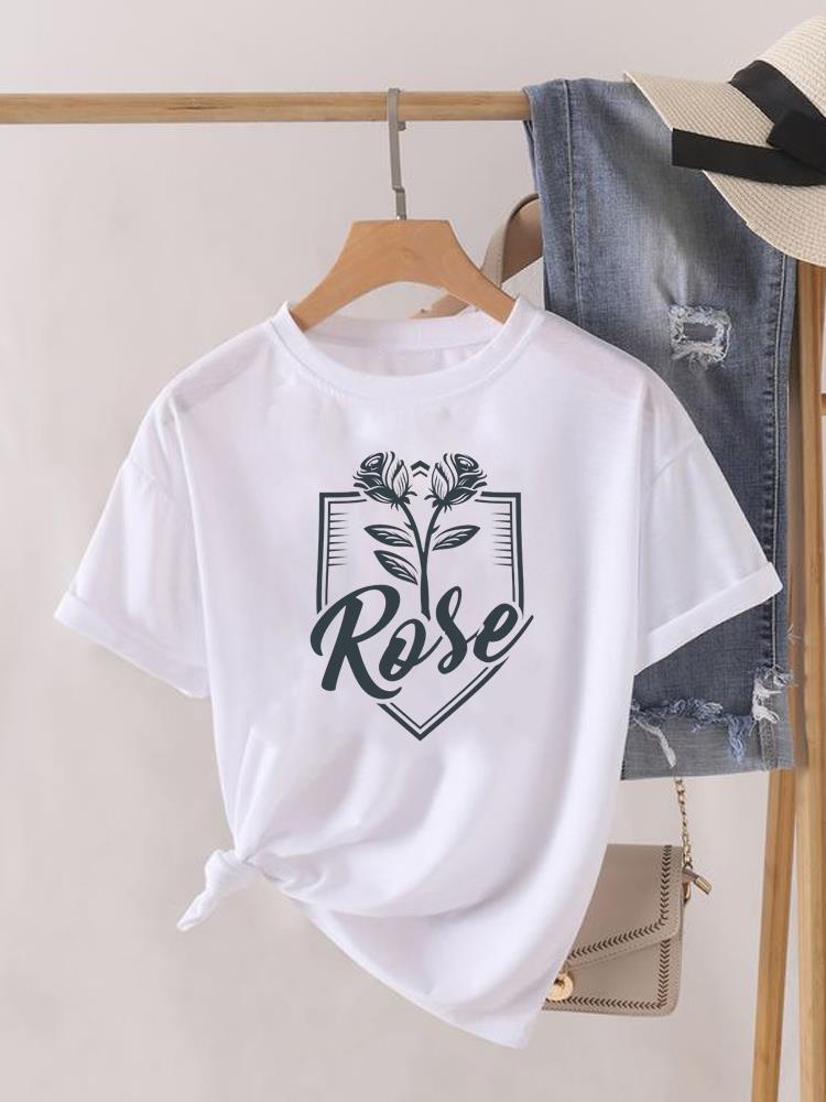 Love Heart Print Clothes Graphic Tshirt Fashion Print Summer Unisex Trend Sweet Short Sleeve Lady Female Shirt Tee