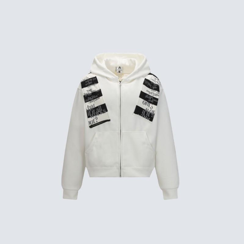 Unisex Oversized Hooded Zip-Up Sweatshirt With Striped Print Casual Streetwear Pullover Fall