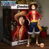 28cm One Piece Anime Figure Confident Smiley Luffy Three Form Face Changing Doll Action Figurine Model Toy Kits Christmas Gifts