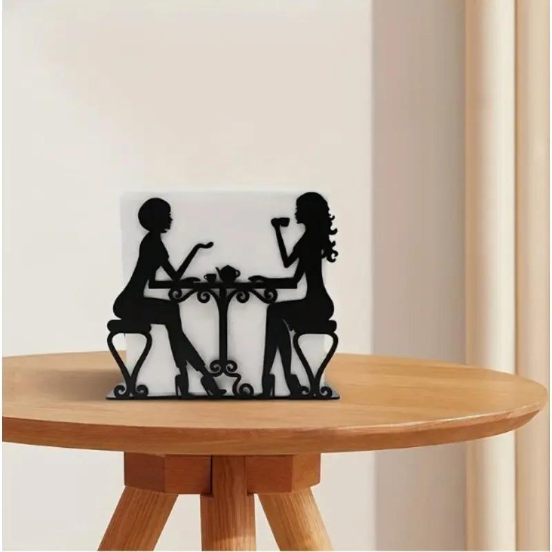 Home creative napkin holder kitchen wrought iron storage rack Western restaurant coffee shop vertical tissue holder