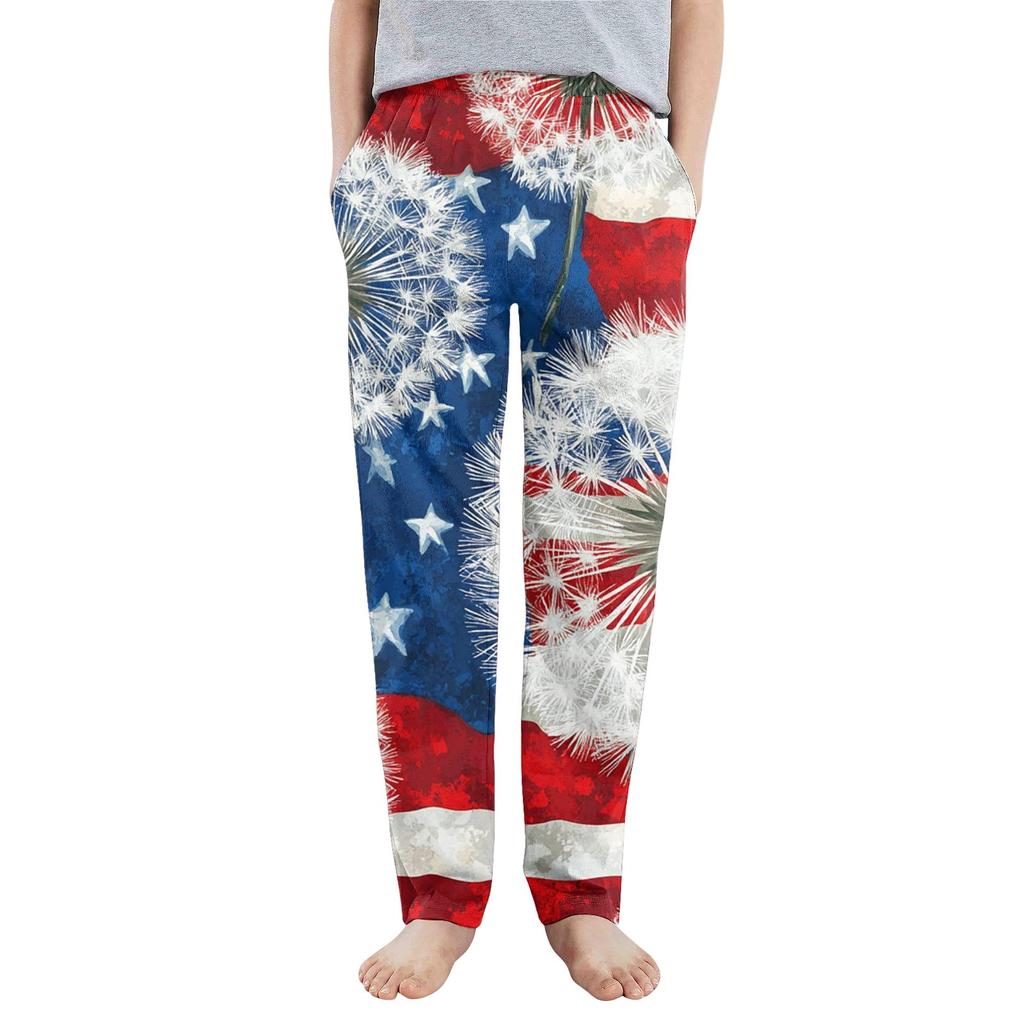 Kinder Jungen Mädchen Sport Unabhängigkeitstag Bedruckte Tasche Lässige Sporthose