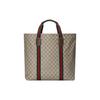 Gucci Double G Logo Canvas Tote Bag Men Tote Bags Beige Ebony 763287-fachl-8844