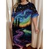 3D Print Dress Ladies Pajamas Floral Cat Printed Short Sleeve Large Size T-Shirt Going Out & Home Wear Ladies Pajamas