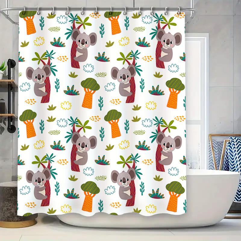 

Creative Koala Tree Print Shower Curtain for Home Decor Bathroom Decorations White Waterproof Fabric 180x259cm (6ft x 8ft) 90x180cm