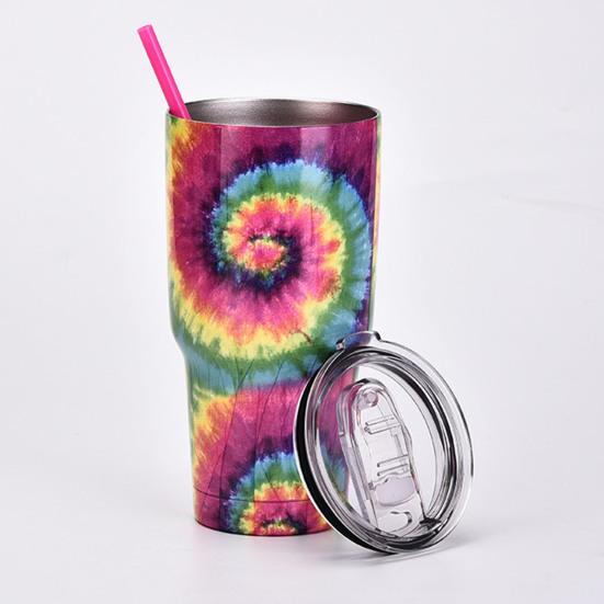 30 Oz Water Bottle Heat Preservation Food Grade Leak-proof Tie-dye Stainless Steel Water Cup Outdoor Accessories