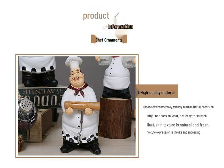 Creative Resin Chef Figurine for Home, Restaurant, or Cafe Decor
