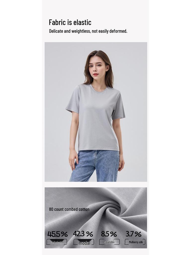 Class A Women's Tencel Lyocell Cotton Short Sleeve Casual T-shirt