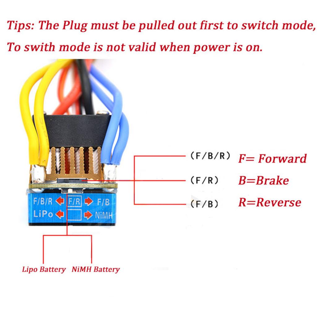 RC 480A ESC Waterproof Brushed ESC Speed Controller with 5V/3A BEC with fan for 1/8 1/10 RC Car 380 540 550 775 Motor