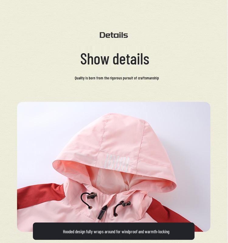 Kinder 2024 3-in-1 Winddichte Wasserdichte Jacke: Jungen- & Mädchen- Abnehmbare Herbst/Winter-Oberbekleidung