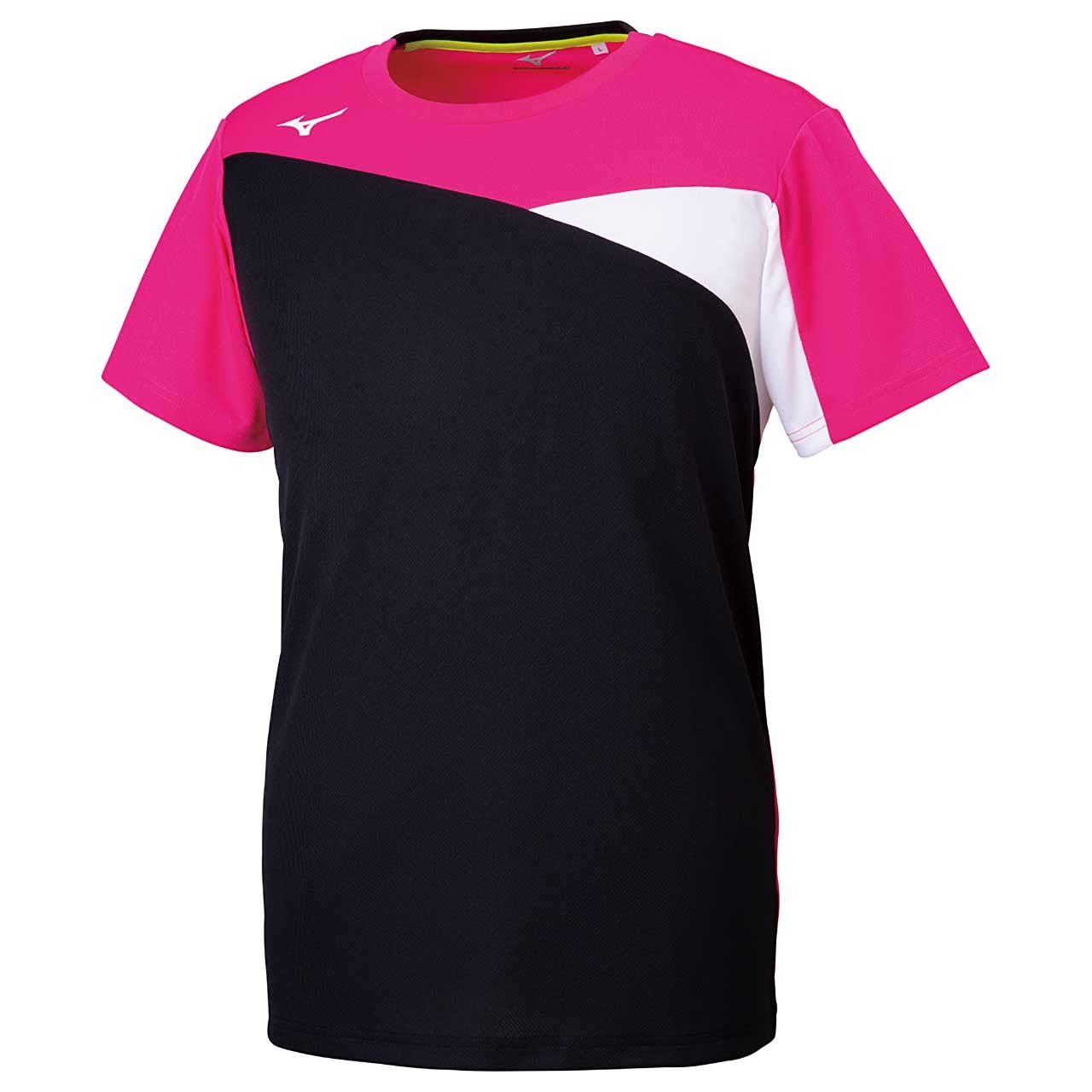 

Mizuno Training Short Pink Glow x Japan Size XS to Japanese Size T-Shirt, Sleeve, Standard, Moisture-Wicking, Quick-Drying, 32MA9120, Black,