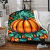 1pc Pumpkin Halloween Blanket, Lightweight Flannel Throw Blanket for Sofa, Bed, Travel, Camping, Living Room, Office, Couch, Chair, and Bed