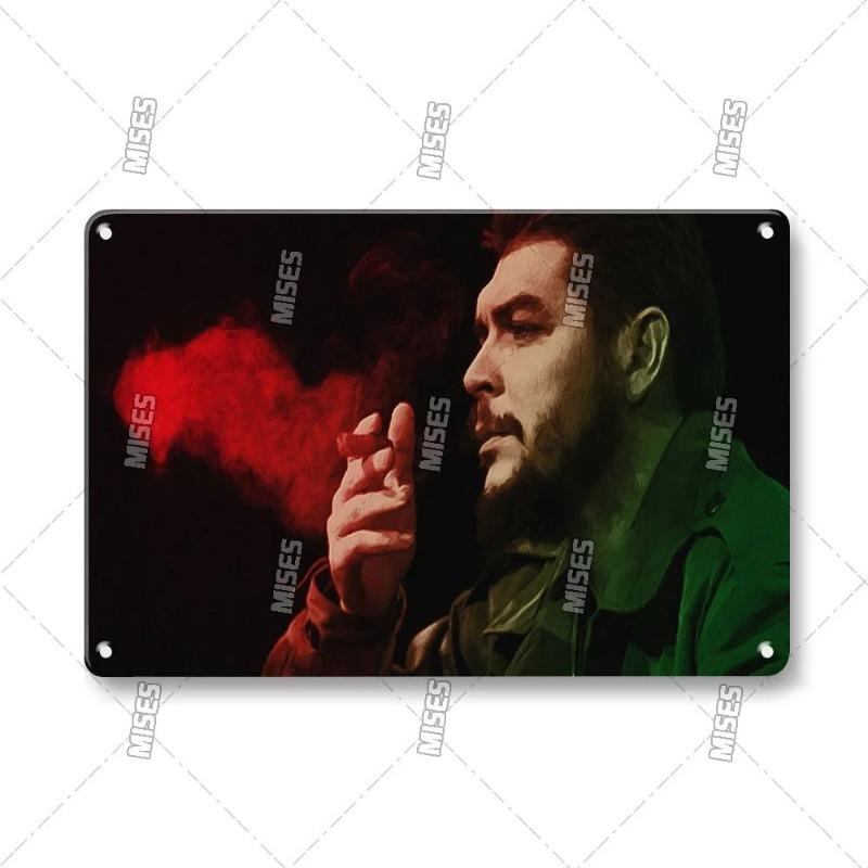 Che Guevara Metal Poster, Vintage Revolutionary Wall Art