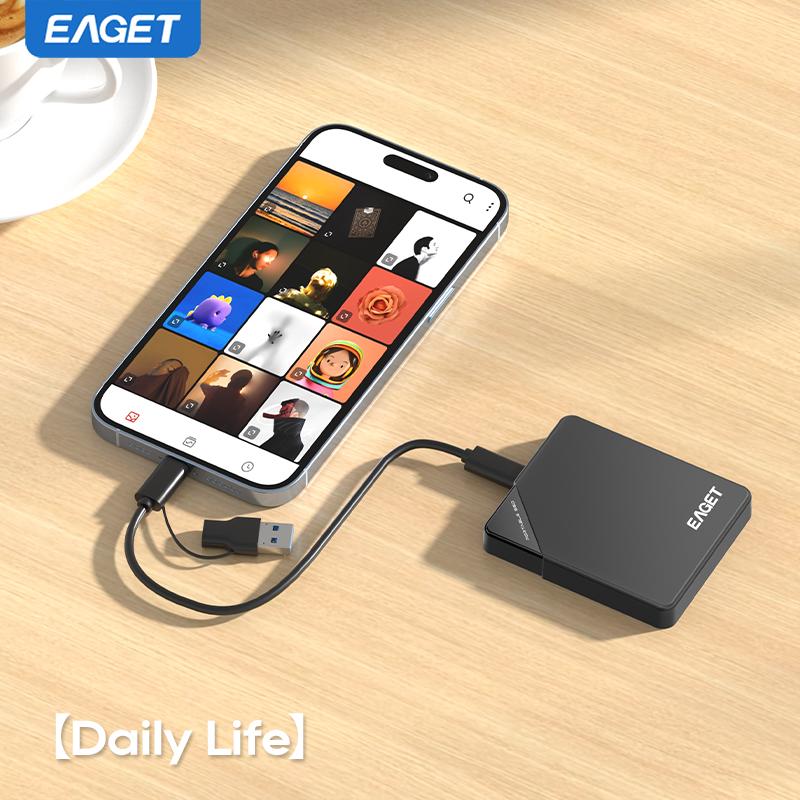 Unitate Portabilă Solid State, USB-3.2 SSD-Drive Stocare Date Type C+USB A Unități Solid State Rapide pentru Iphone 16/ 15/ Android/ Windows/ Mac Tv, Table