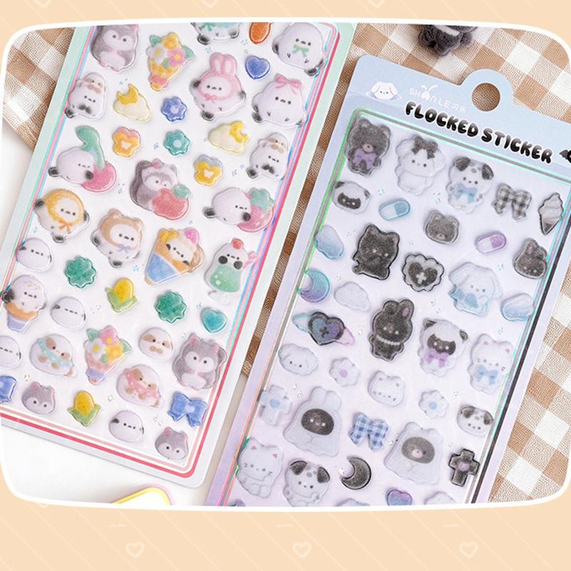Cartoon Animal Relief Sticker Creative 3D Crystal Stickers For Journal Scrapbook Notebook Laptop Diy Phonecase Decal Pary Decor