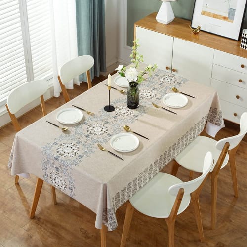 Forhomelife Waterproof Vinyl Tablecloth, Nordic Style, Stylish PVC Table Cover, Water-Repellent, Oil-Proof, Stain-Resistant, Durable, Heat-Resistant,