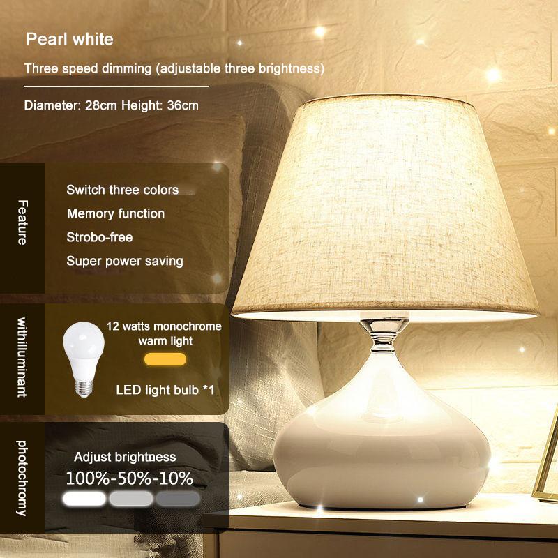 Modern Minimalist Table Light Living Room Study Desk Lamp LED Warm Creative Bedside Lighting Decorate Lamp Touch Switch Control