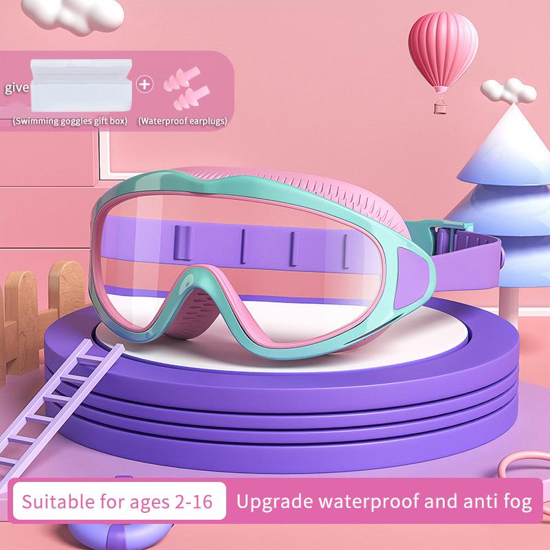 1Pcs Boys Girls Professional Diving Goggles Glasses Children Swimming Goggles Caps Waterproof Anti-fog Big Box