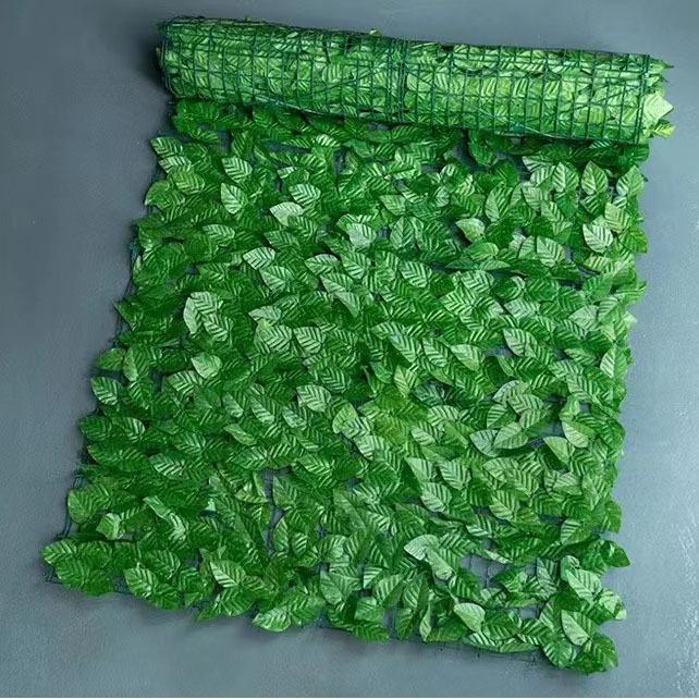 Outdoor Artificial Green Plant Fence with Pothos Leaves – Ideal for Balcony and Garden Decoration