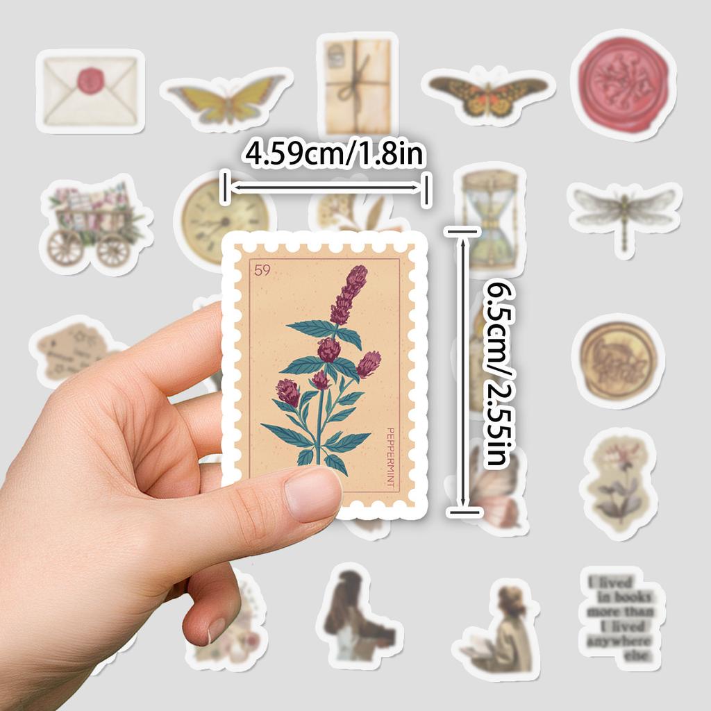 100 Retro Style Retro Stamps Graffiti Stickers Children's Stickers Water Cup Computer Waterproof Decorative Stickers