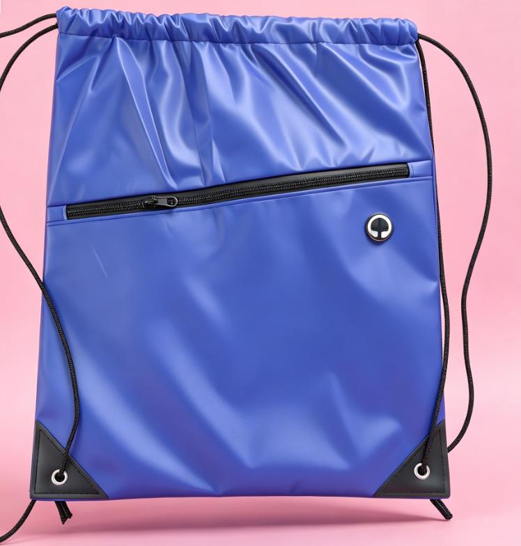 Polyester Zipper Drawstring Sports Backpack - Custom Promotional Oxford Cloth Dual Shoulder Bag