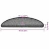 VidaXL Tapis d'escalier 30 pièces 56 x 17 x 3 cm Gris foncé Demi-rond 3365734