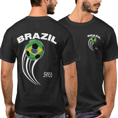 2022 World Football Proud Brazil Team Fans TShirt New 100 Cotton Short Sleeve ONeck Harajuku Casual Mens Tshirt Streetwear