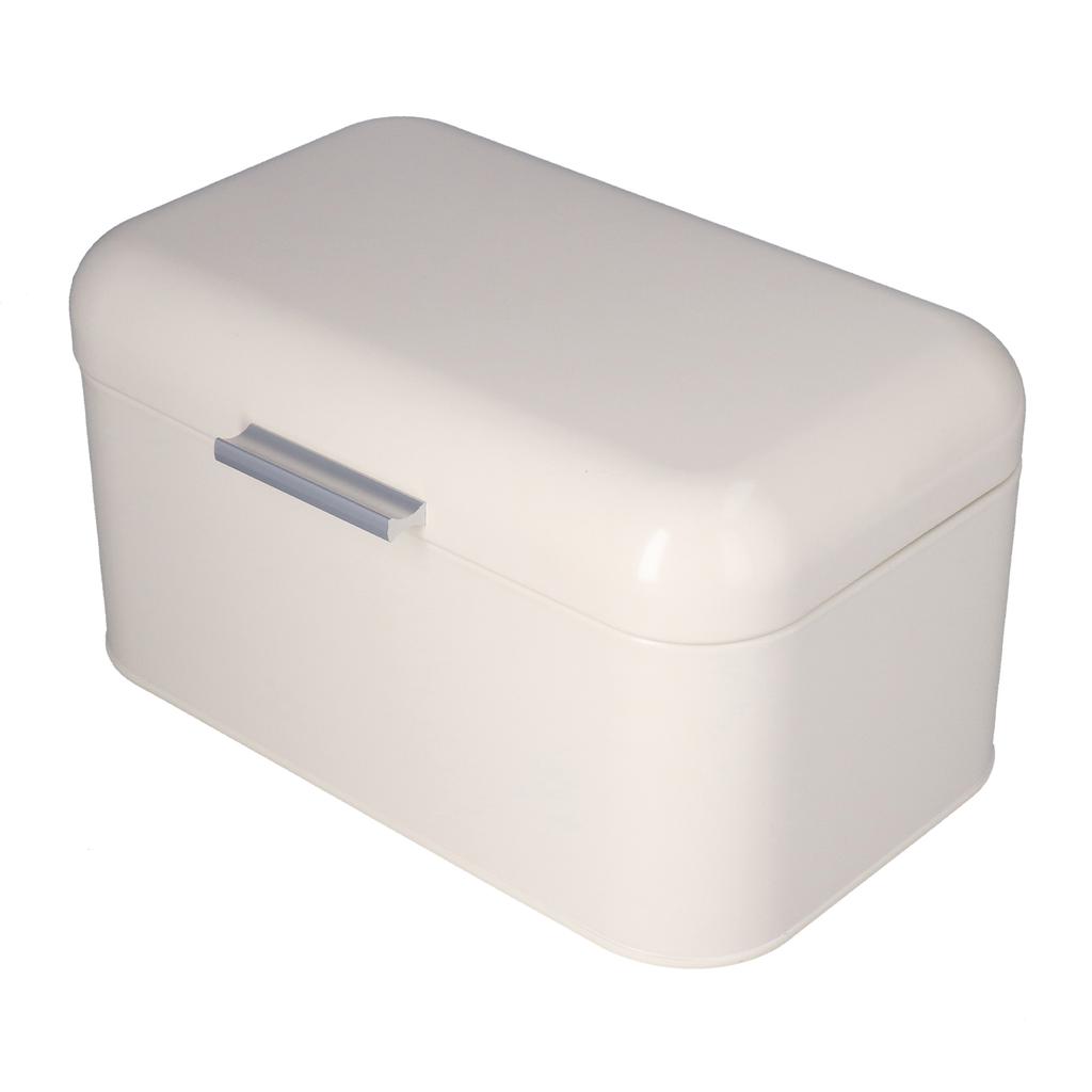 Milky White Bread Box Safe Odorless Large Capacity Anti Fingerprint Retro Tin Bread Box