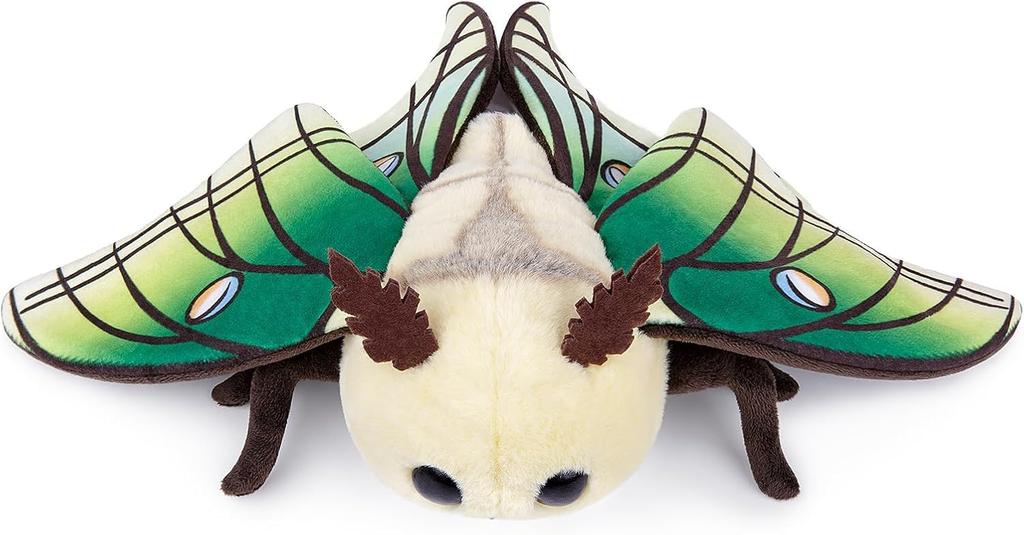 ZHONGXIN MADE Cute Green Moth Plush Toy, 11-inch Green Moth Plush Toy, Handmade Large Moth Insect Stuffed Animal Model Toy, Unique Kids Plush Toy