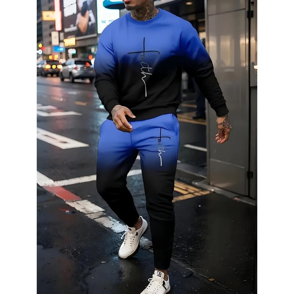 Ensemble Hoodie et Pantalon de Jogging Simple à Rayures Imprimé 3D pour Homme Sweatshirts Pantalons de Jogging Ensemble Décontracté Deux Pièces