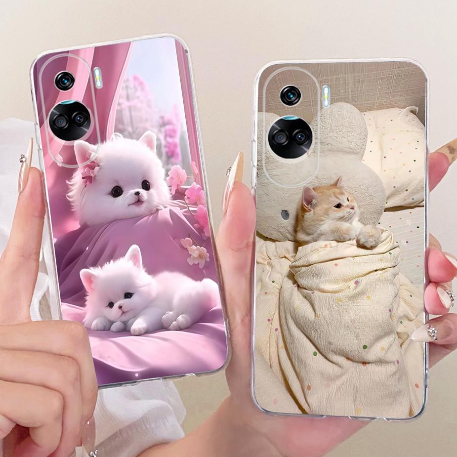 For Honor 90 Lite Case CRT-NX1 Stylish Bow Flowers Painted Cover Soft Slim Phone Case For Honor 90 Pro Honor90 Lite 90Pro Fundas