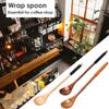 3Pcs Eating Wooden Spoon Long Handle Milk Stirring Spoon High Quality Coffee Teaspoon  Rice