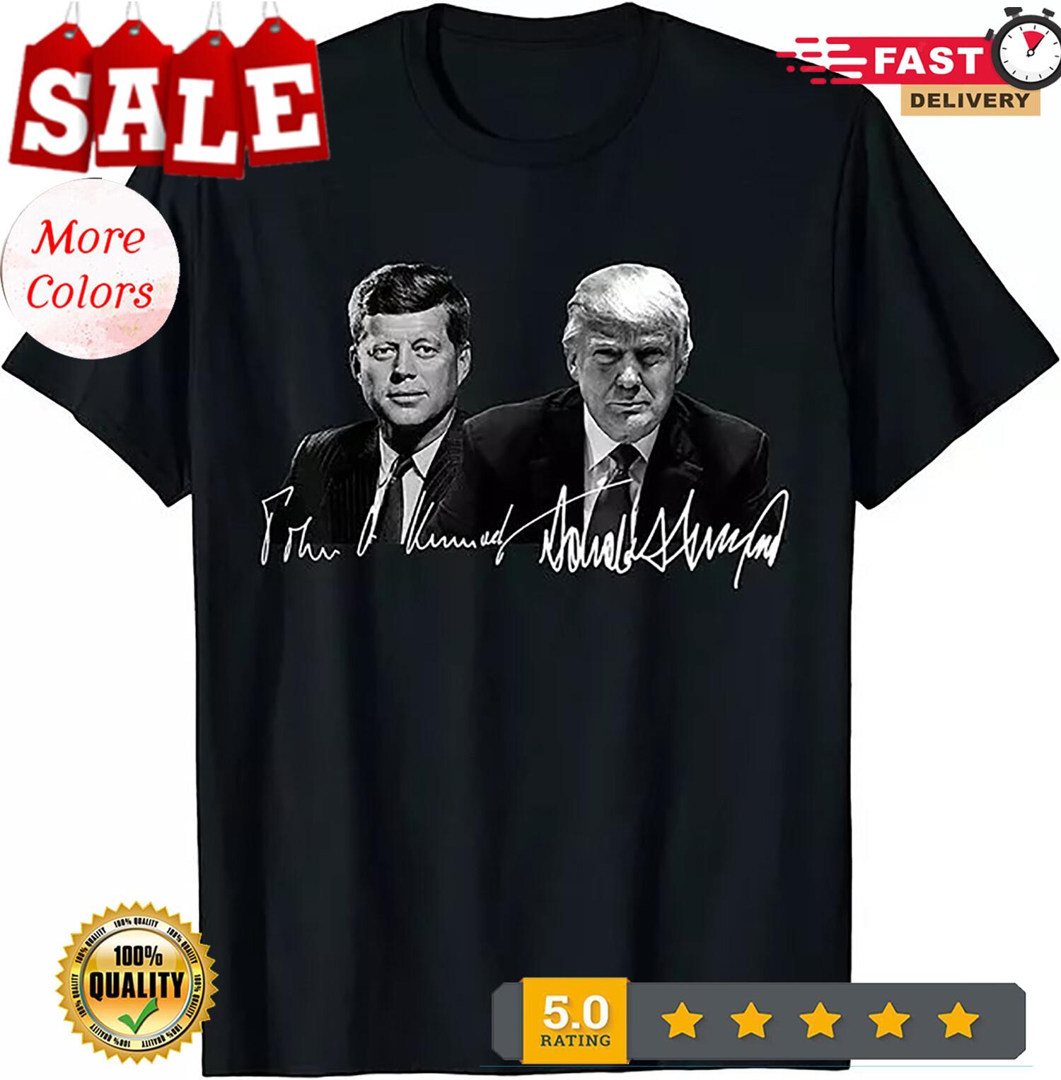 Best New Trump Kennedy Donald Trump US Presidents Signature T-Shirt S