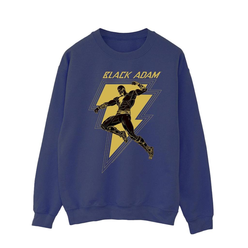 DC Comics Mens Black Adam Golden Bolt Chest Sweatshirt