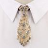 Gravata Pequena com Diamantes Coloridos e Metal em Branco Gravata de Pescoço Estilosa para Homens Mulheres Acessórios de Moda Festa Casamento Formal Negócios Presente Elegante