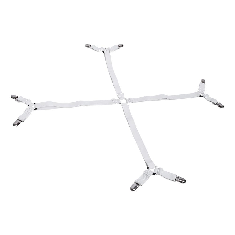 

Elastic Crisscross Bed Mattress Sheet Straps Clips Triangle Grippers Holder Fasteners White белый
