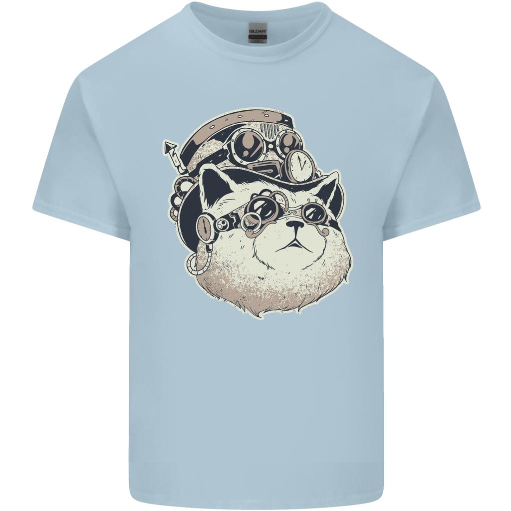 Steampunk Cat Unisexs Light Cotton TShirt