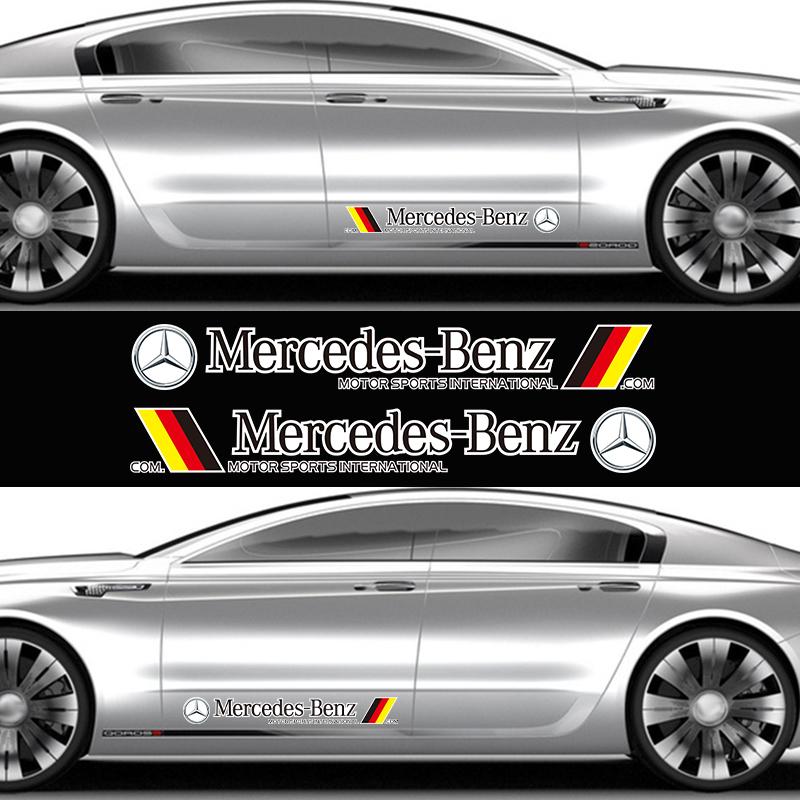 Car Logo Side Skirt Decor Stickers Auto Body Side Panel Decoration Accessories For Mercedes-Benz GLC X253 X254 C-Class W205 W206 JR9