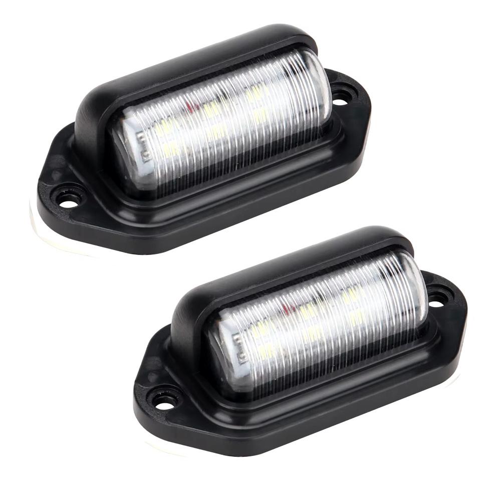 

2 шт. задние фонари освещения номерного знака, лампочки 6 светодиодов для грузовиков, прицепов, автомобильные фары, яркие белые 12 В/24 В, светодиодные 6