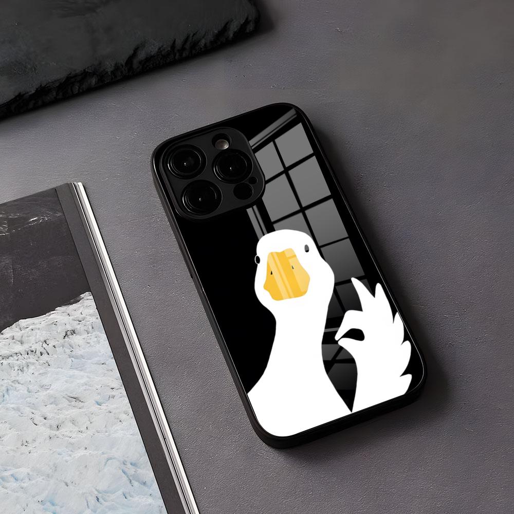 Funny D-DucK Goose Meme Phone Case For IPhone 17 Air 16 E Pro Max 15 14 13 Mini 12 Pro 11 Max Plus Black Glass Cover