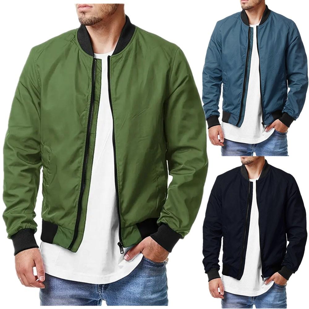 Мужская легкая куртка-бомбер, весенне-осенняя повседневная ...